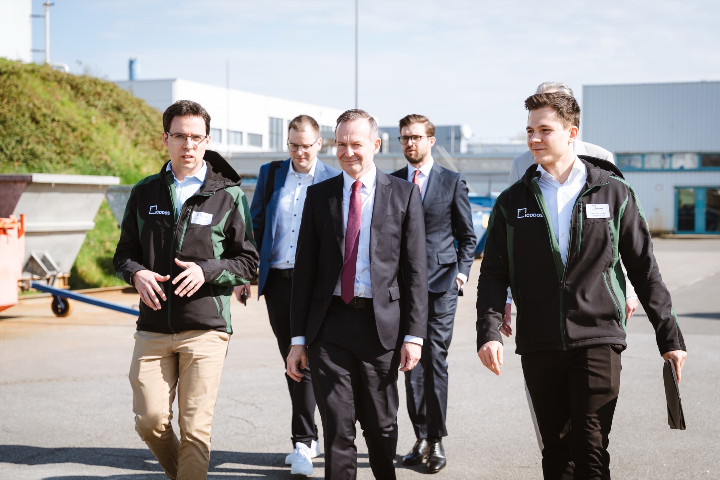 Guests at the opening of ICODOS' Mannheim 001 plant